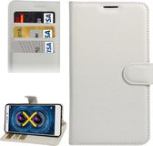 Voor Huawei Honor 6x (2016) Litchi Texture Horizontal Flip PU lederen tas met houder & kaartsleuven & portemonnee (wit)