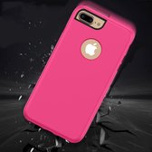 3-in-1 effen kleurencombinatiehoes voor iPhone 8 Plus & 7 Plus & 6 Plus (magenta)