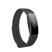 Smart Watch Snap Fastener polsband Horlogeband voor Fitbit Inspire HR (zwart)