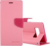 GOOSPERY FANCY DAGBOEK voor Galaxy Note 8 Cross Texture horizontale flip lederen tas met kaartsleuven & portemonnee en houder (roze)