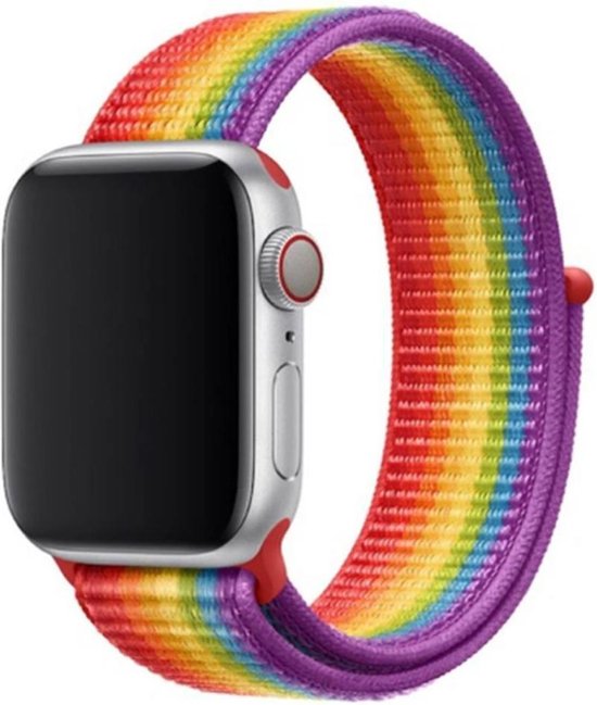 Stoffen Apple Watch Bandje Nylon Regenboog | Geschikt voor alle type Apple  Watch van | bol.com