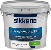 Sikkens Binnen Muurverf - Mengkleur - Fris wit / RAL 9016 - 5 Liter