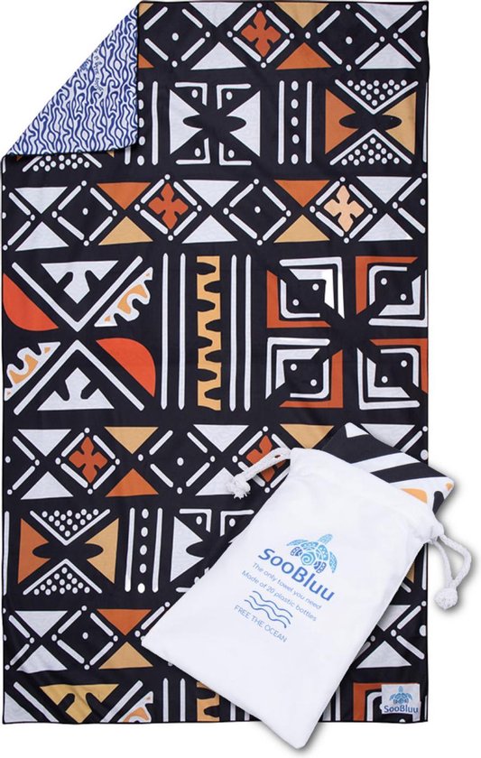 SooBluu - Microvezel reishanddoek - sneldrogende handdoek strandlaken saunadoek backpacken travel towel - Duurzame lichte dunne handdoek van gerecycled plastic - 100x160 - bont