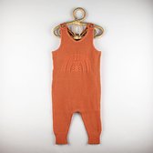 Grofgebreid tuinbroek - Babykleding - Maat 98/104 - 3/4 jaar - Rood/Oranje - 100% Biologisch Katoen - Duurzaam