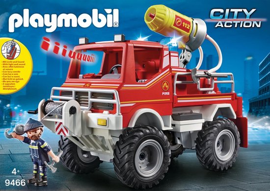PLAYMOBIL City Action Brandweer terreinwagen met waterkanon - 9466 - PLAYMOBIL