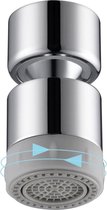 Cless Eco - Waterbesparende kraankop – Binnendraad - 21,5-22 mm – gepolijst RVS – Roterende kraankop – 2 standen  - 360 graden – kraan opzetstuk - Femaie
