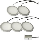 LETT® Opbouw LED Spotjes met Deursensor - Set van 5 Lampjes - Automatische Kastverlichting
