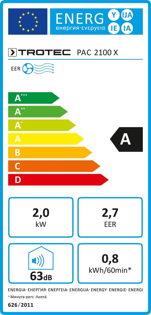 TROTEC PAC 2100 X Mobiele Airco met Ontvochtigingsfunctie - afbeelding 2