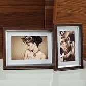 AL - Houten Fotolijst - Licht Bruin/Zilver - 13 x 18 cm
