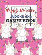 Happy Unicorn Sudoku 6x6 Games Book