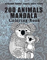 200 Animals Mandala - Coloring Book - Kangaroo, Monkey, Giraffe, Cobra, other