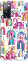 Casetastic Samsung Galaxy S20 FE 4G/5G Hoesje - Softcover Hoesje met Design - Sweet Candy Rainbows Print