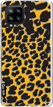 Casetastic Samsung Galaxy A42 (2020) 5G Hoesje - Softcover Hoesje met Design - Leopard Print Yellow Print