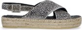 Manfield - Dames - Grijze espadrilles met cheetahprint - Maat 41