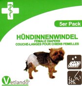 Luiers voor teven (5-pack) - Maat L: Taille 38-52 cm voor honden van 16 tot 26 kg.