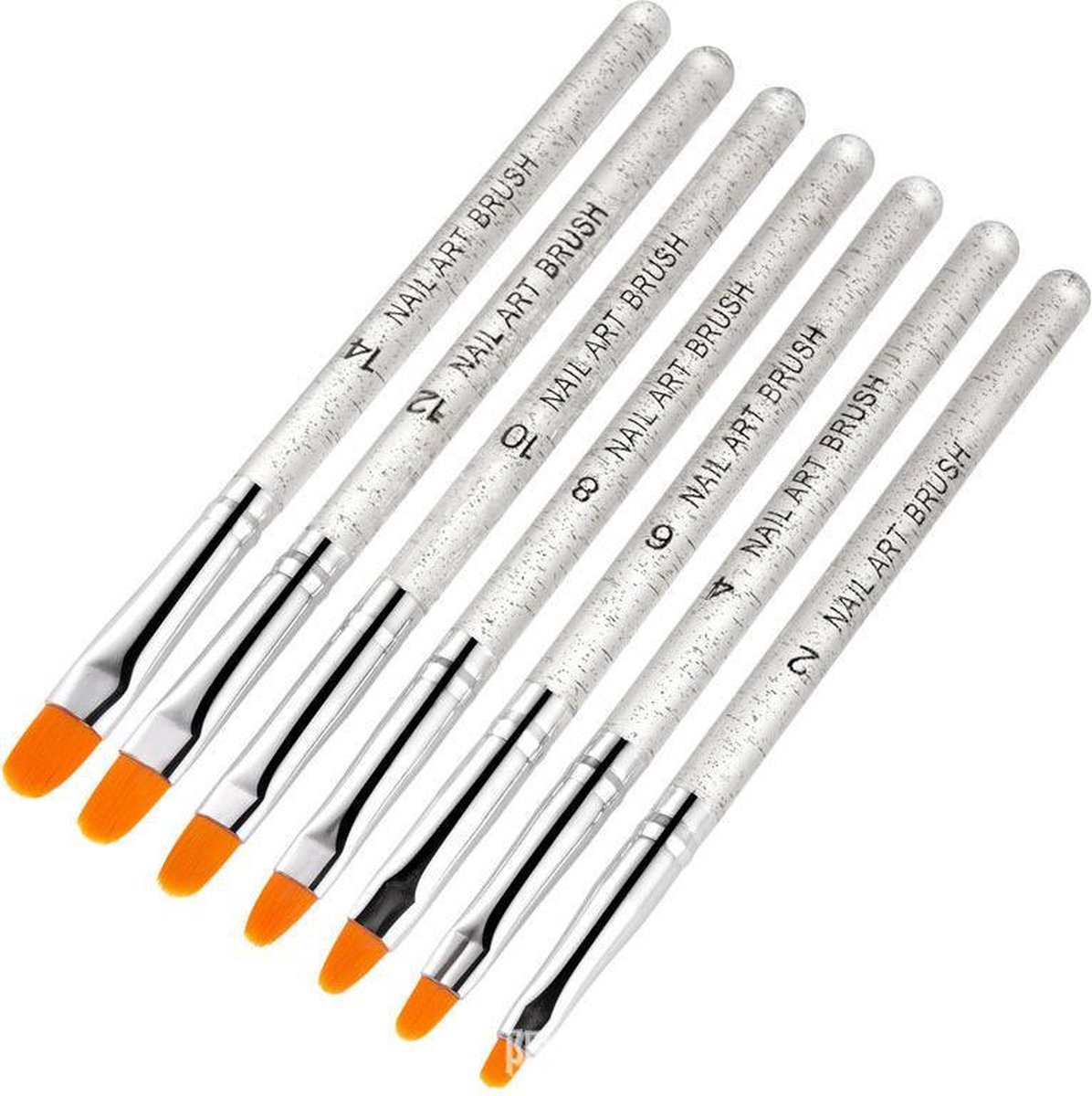 Goedkoopste GUAPÀ - Gel Penselen Set Zilver - 7 stuks - High Quality Gel & Nail Art Brush