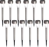 B.K.Licht - Solar Tuinverlichting LED - Padverlichting met nachtsensor - 12 stuks - tuinlampen op zonneenergie - buitenverlichting - buitenlamp - IP44 - incl. grondspies