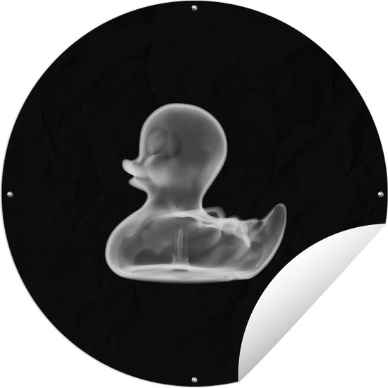 Tuincirkel Röntgenfoto van een bad eend - 120x120 cm - Ronde Tuinposter - Buiten XXL / Groot formaat!