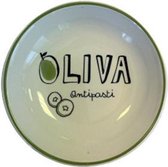 Dipschaal Liva - Wit / Groen - Keramiek - Ø 10 cm - Set van 2