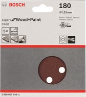 Bosch - Ensemble de 5 feuilles abrasives 125 mm, 180
