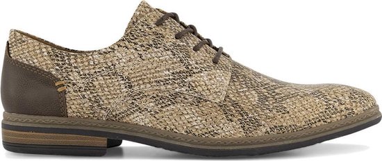 Floris van Bommel leren veterschoenen slangenprint blauw - Schoenen.nl