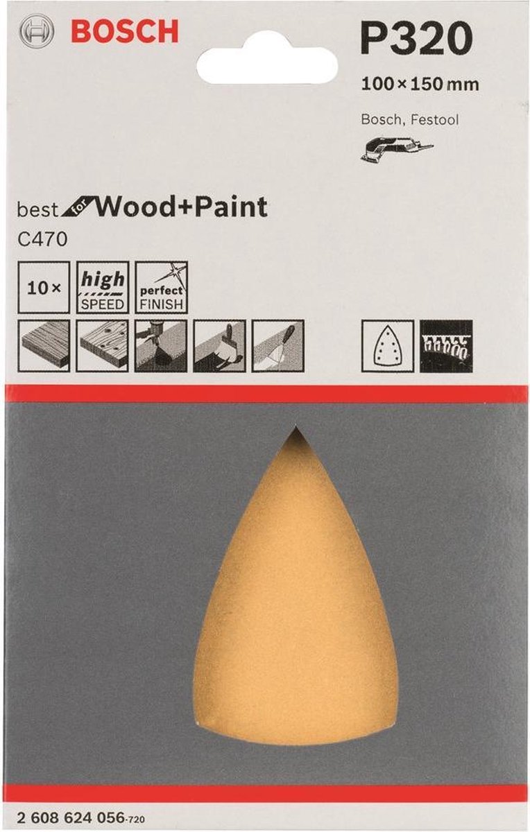 Bosch - Schuurpapier - 10 SCHUURVEL DELTA BEST WOOD+PAINT 7,320