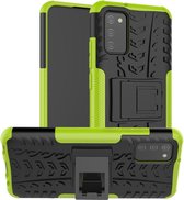Rugged Kickstand Back Cover - Samsung Galaxy A02s Hoesje - Groen