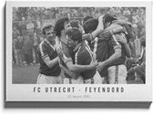 Walljar - Poster Feyenoord met lijst - Voetbal - Amsterdam - Eredivisie - Zwart wit - FC Utrecht - Feyenoord '82 - 20 x 30 cm - Zwart wit poster met lijst