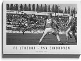 Walljar - FC Utrecht - PSV Eindhoven '81 - Zwart wit poster met lijst