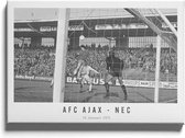 Walljar - Poster Ajax - Voetbalteam - Amsterdam - Eredivisie - Zwart wit - AFC Ajax - NEC '71 - 80 x 120 cm - Zwart wit poster