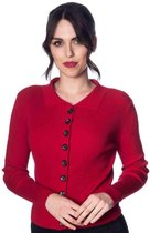 Dancing Days Cardigan -M- ROCHELLE RIB COLLAR Rood