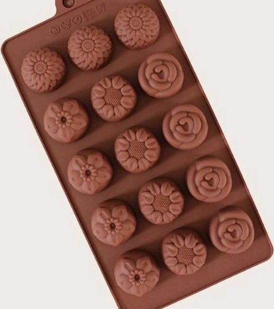 conversie Tentakel hebzuchtig Siliconen bonbon vorm | Chocolade vorm | Bruin | Bloemen vorm | vormpjes  voor chocolade | bol.com