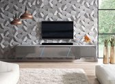 Zwevend Tv Meubel Hooglans Grijs 240 cm - Led - Clean Design