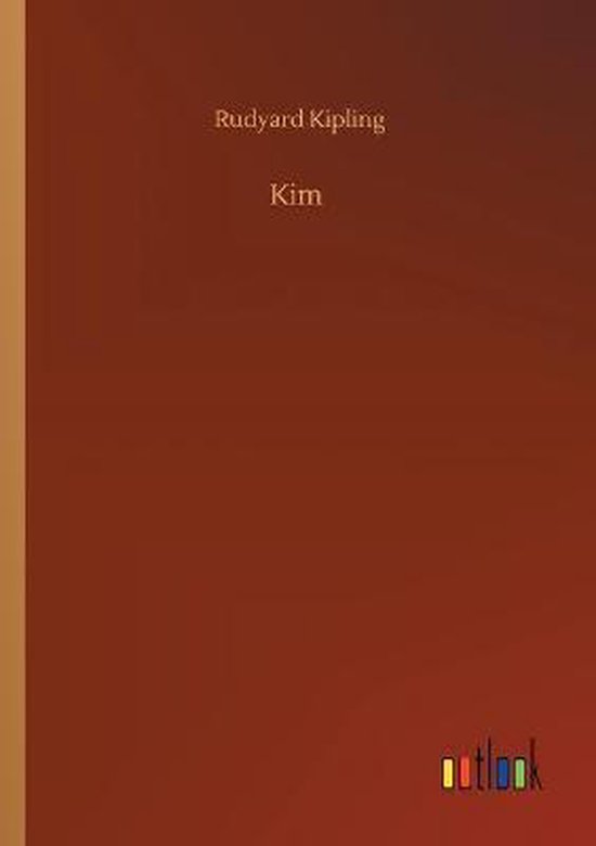 Boekomslag van Kim door Rudyard Kipling, met een bruine achtergrond en de titel in het midden.