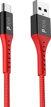 PEXIL USB-C oplaadkabel - 3A - 30CM - Rood