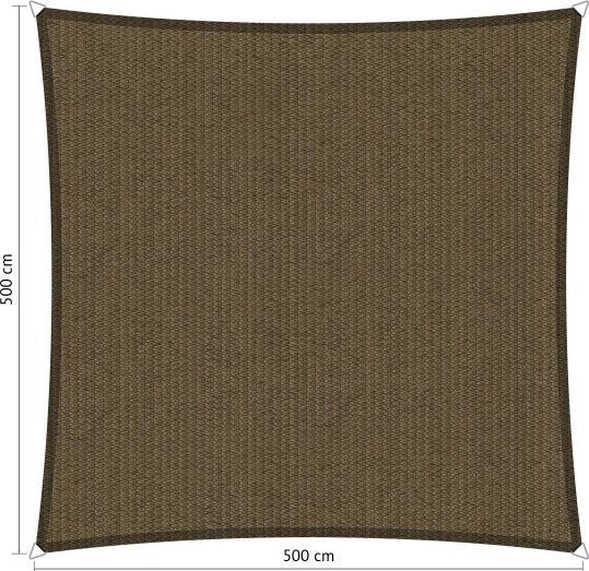 Shadow Comfort® Vierkantige schaduwdoek - UV Bestendig - Zonnedoek - 500 x 500 CM - Japans Brown