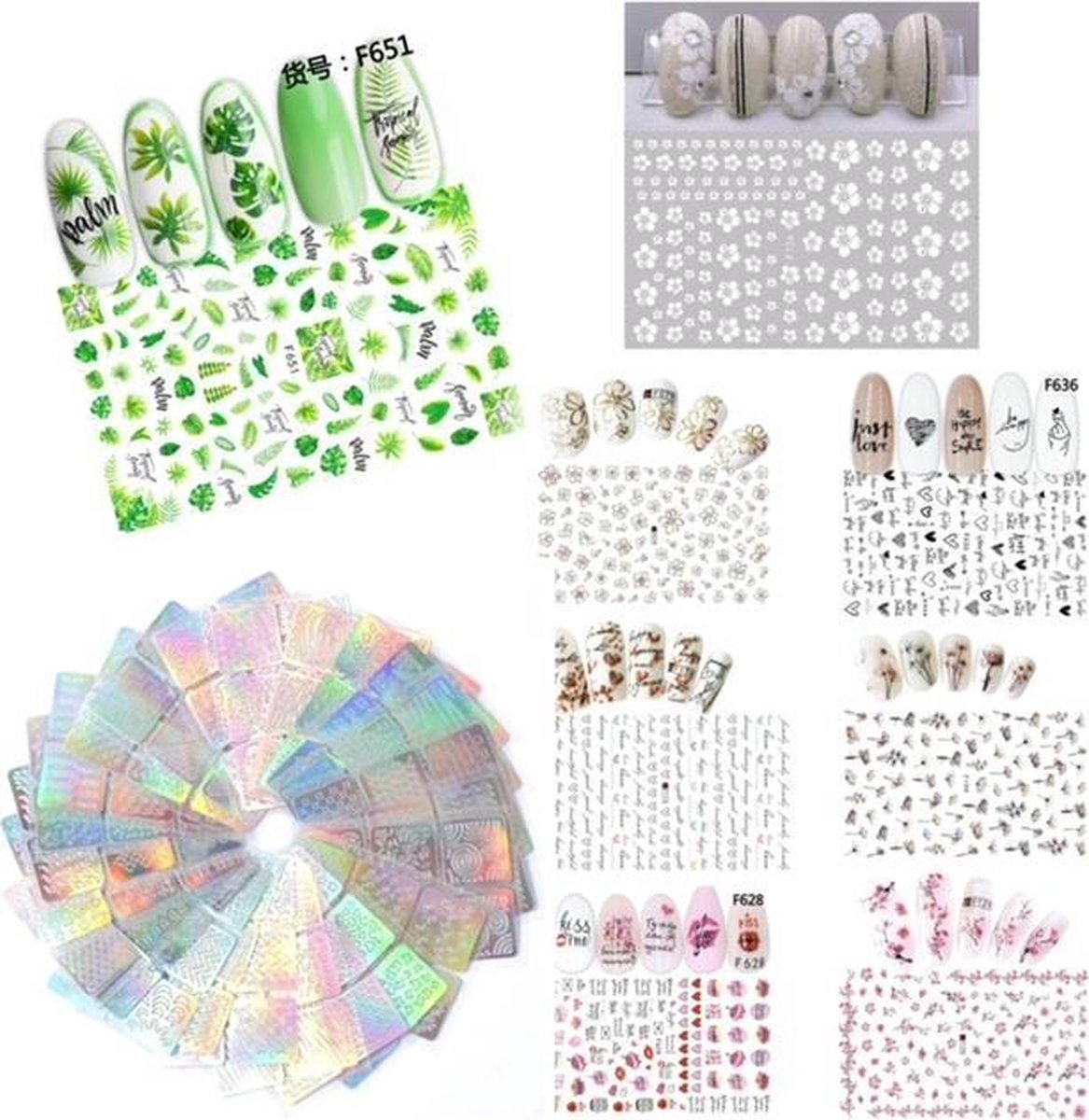 Goedkoopste GUAPÀ - Nail Art Decoratie Sticker Vellentjes Set - 20 verschillende Nagel Stickers voor nagel versiering