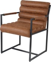 Damiware Eetkamerstoel designstoel lederlook Tony - Product Kleur: Cognac