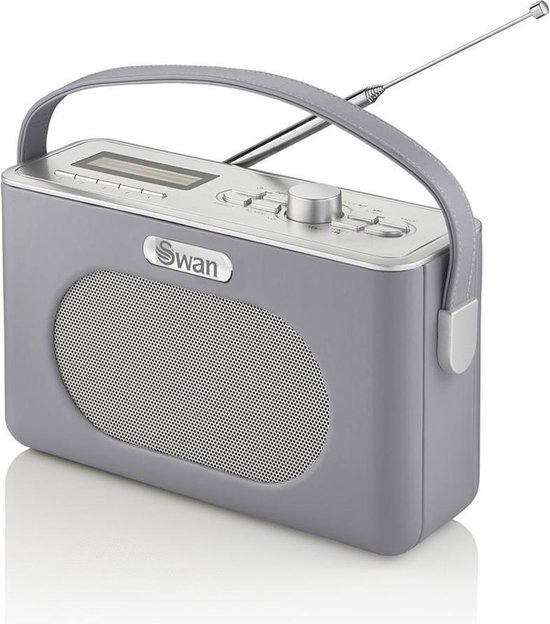 Swan Draagbare Retro Radio DAB+ - Grijs - met Bluetooth