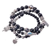 Juleeze Armband Dames 15 cm Zwart Kunststof Rond Armbandjes Sieraden Dames