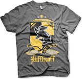 Harry Potter Heren Tshirt -M- Hufflepuff Grijs