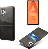 Samsung Galaxy A32 (5G) hoesje - MobyDefend Lederen Backcover Met Vakjes Voor Pasjes - Zwart - GSM Hoesje - Telefoonhoesje Geschikt Voor Samsung Galaxy A32 (5G)