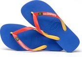 Havaianas Brasil Mix Unisex Slippers - Blauw/Rood/Geel - Maat 41/42