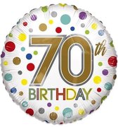 Witbaard Folieballon Eco 70th Birthday 46 Cm Goud/wit