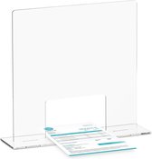 Relaxdays Spatscherm acrylglas met brede voet - baliescherm - scheidingswand - transparant - A
