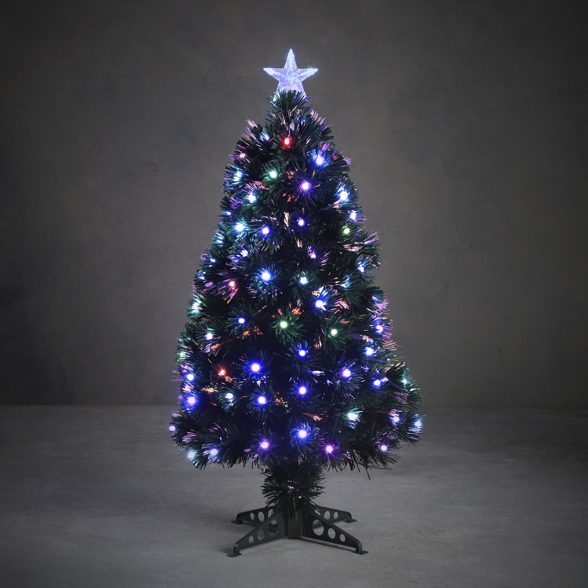 Luca Lighting - Abbey boom fibre optic groen multicolour 95led - h90xd40cm - Woonaccessoires en seizoensgebondendecoratie  (Europese stekker )