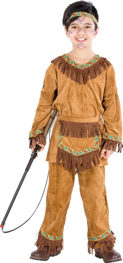 dressforfun - jongenskostuum indiaan Kleine beer 152 (12-14y) - verkleedkleding kostuum halloween verkleden feestkleding carnavalskleding carnaval feestkledij partykleding - 300532