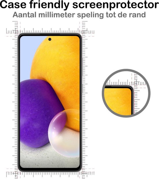 Coque Samsung A72 Coque en Siliconen Zwart avec Protecteur d'Ecran - Coque Samsung Galaxy A72 Coque en Silicone avec Protecteur d'Ecran - Zwart