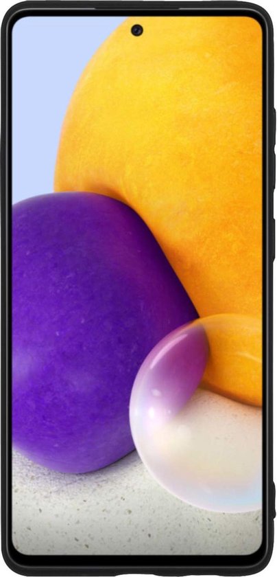 Coque Samsung A72 Coque en Siliconen Zwart avec Protecteur d'Ecran - Coque Samsung Galaxy A72 Coque en Silicone avec Protecteur d'Ecran - Zwart