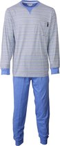 MEQ Heren Pyjama gestreept Blauw- MEPYH1802A - Maten: XXL
